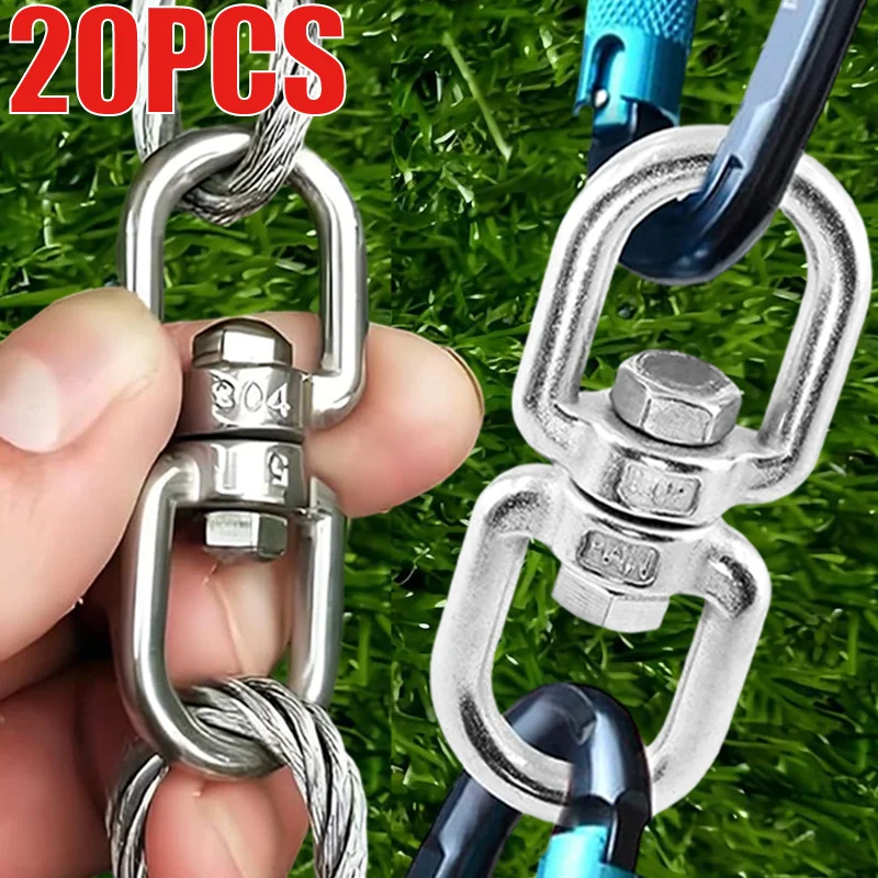 Anello con gancio per occhiello girevole a doppia estremità Connettore con grillo in acciaio inossidabile Moschettone Anello con grillo a catena a collegamento rapido per appendere amaca