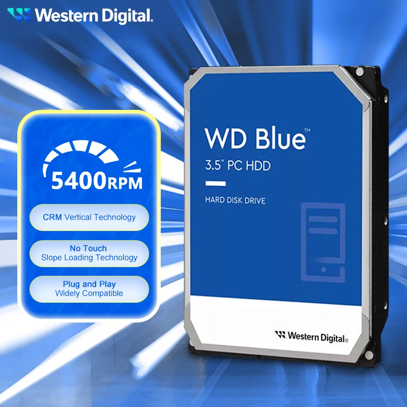 Disco rigido interno Western Digital WD da 3,5 pollici SATA 3 6 Gb/s 5400 giri/min 1 TB 2 TB HDD per laptop desktop PS4 PS5 X-Box