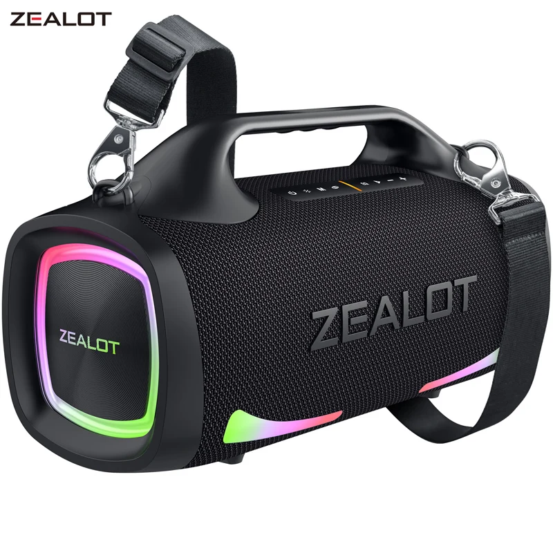 Zealot_S79 100W High power portable Bluetooth speaker RGB light IPX6 waterproof outdoor party speaker