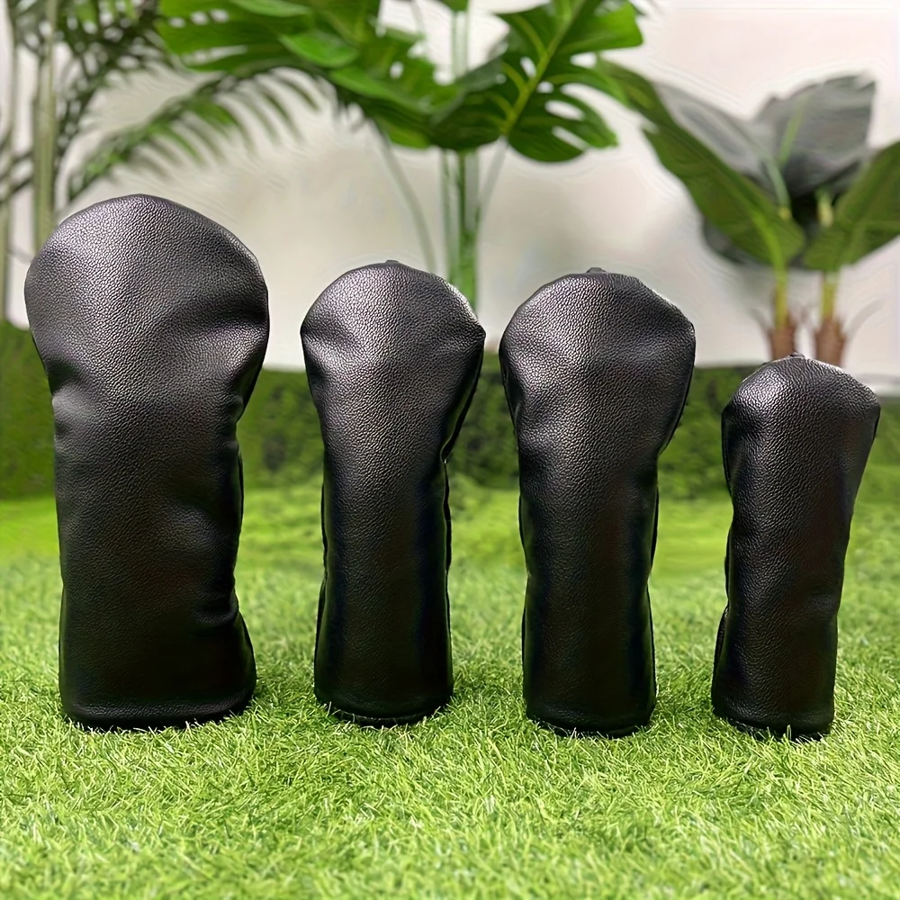 Golf Club Cover Set for #1, #3, #5 Woods, Fairway Woods, Hybrid, Putter, and Putter Head Cover - PU Material - Mother