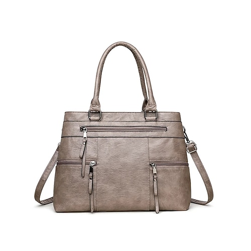 Große Damen-Umhängetasche aus Kunstleder mit mehreren Taschen, stilvolle Handtasche für Arbeit, Reisen und den täglichen Gebrauch