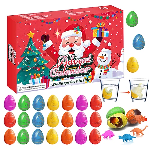 2025 Weihnachts Adventskalender Füllartikel Weihnachtsgeschenk für Kinder Höhlen Spaß Kinder Geschenk Dinosaurier Ei 24 Tage Digital Countdown Weihnachtsgeschenk Image