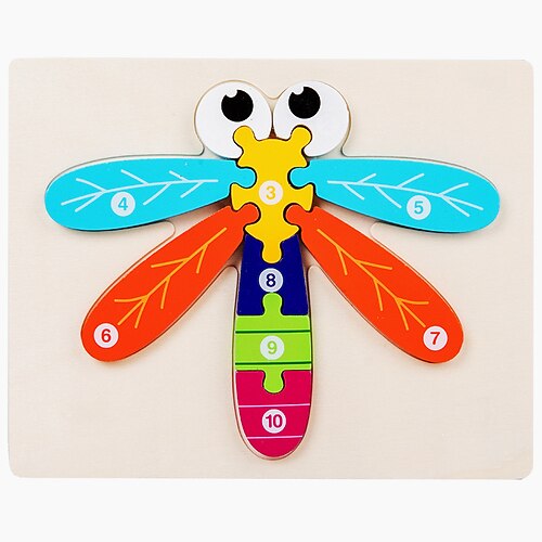 Holzpuzzle für Kleinkinder, Geschenkspielzeug für 1-2-3-jährige Jungen und Mädchen, Montessori-Spielzeug, Lernblöcke, Kindergeschenk, Baby-Lernspielzeug, Alter 1-3, 2-4 Image