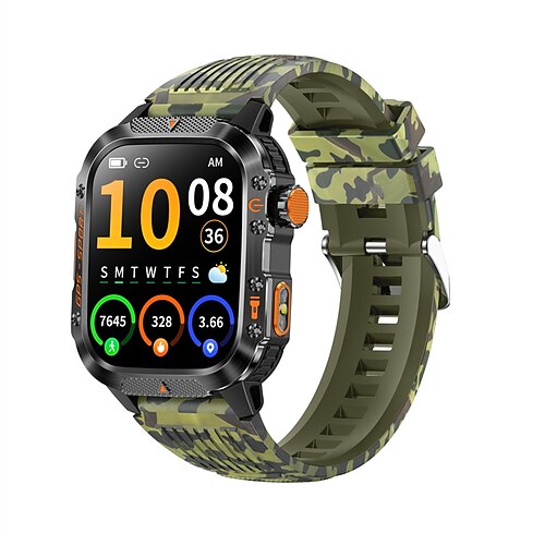 HT36 Smartwatch 2.01 Zoll Bluetooth Schrittzähler Anruferinnerung Schlaf-Tracker Herzschlagmonitor Sitzende Erinnerung Kompatibel mit IP68 Touchscreen Herzschlagmonitor Blutdruck Messung Image