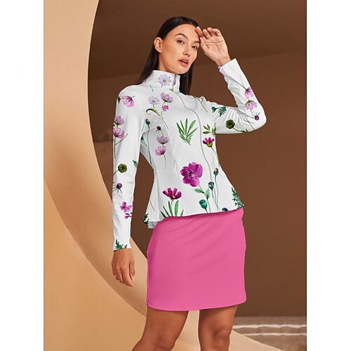 Damen Golfjacke Weiß Langarm Oberteil Damen-Golfkleidung, Kleidung, Outfits, Kleidung Image