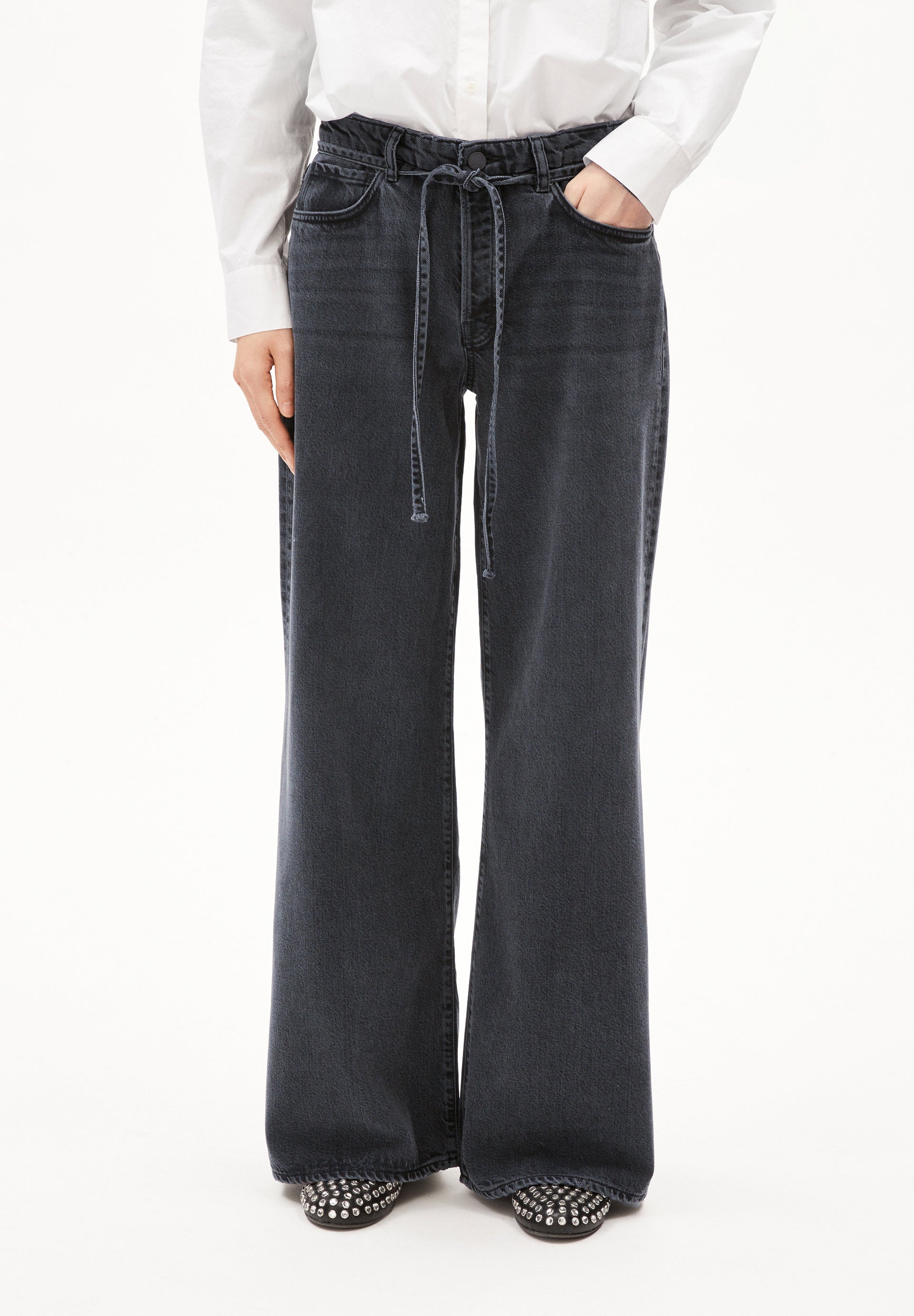 ASTRAEAAS WIDE JEAN | Wide Leg Mid Waist aus Lyocell Baumwoll Mix - schwarz (34-34) Image