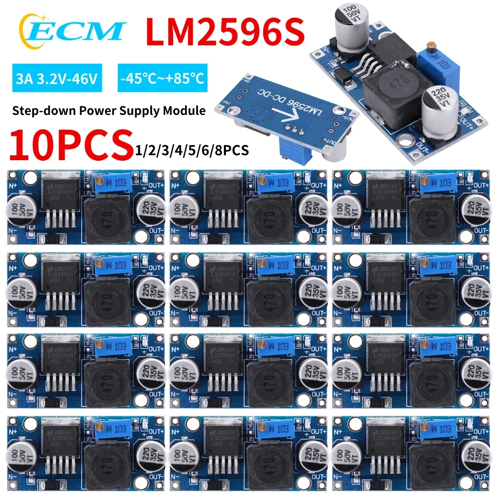 2-8PCS LM2596 Step-down Netzteil Modul 3A 3,2 V-46V DC zu DC Spannung Regler modul Buck Converter Netzteil Module Image