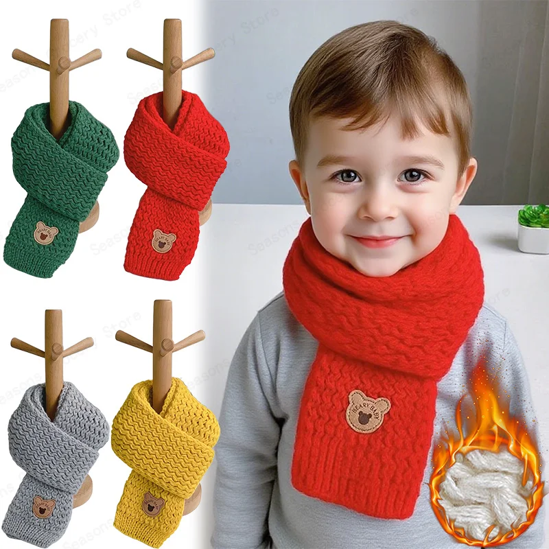Weihnachten Kleinkind Schal Winter Warm Baby Halswärmer Fleece Gefüttert Winddicht Kinder Unisex Schal Niedlichen Koreanischen Stil Festival Geschenk