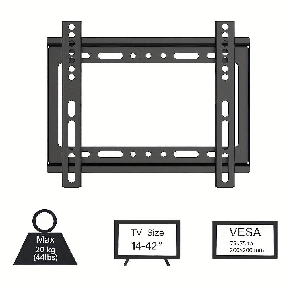 BEISHI Feste TV-Wandhalterung, Monitorhalter, verstellbare TV-Halterung für 14–32 Zoll TV-Rack, VESA 200 x 200 mm, platzsparend