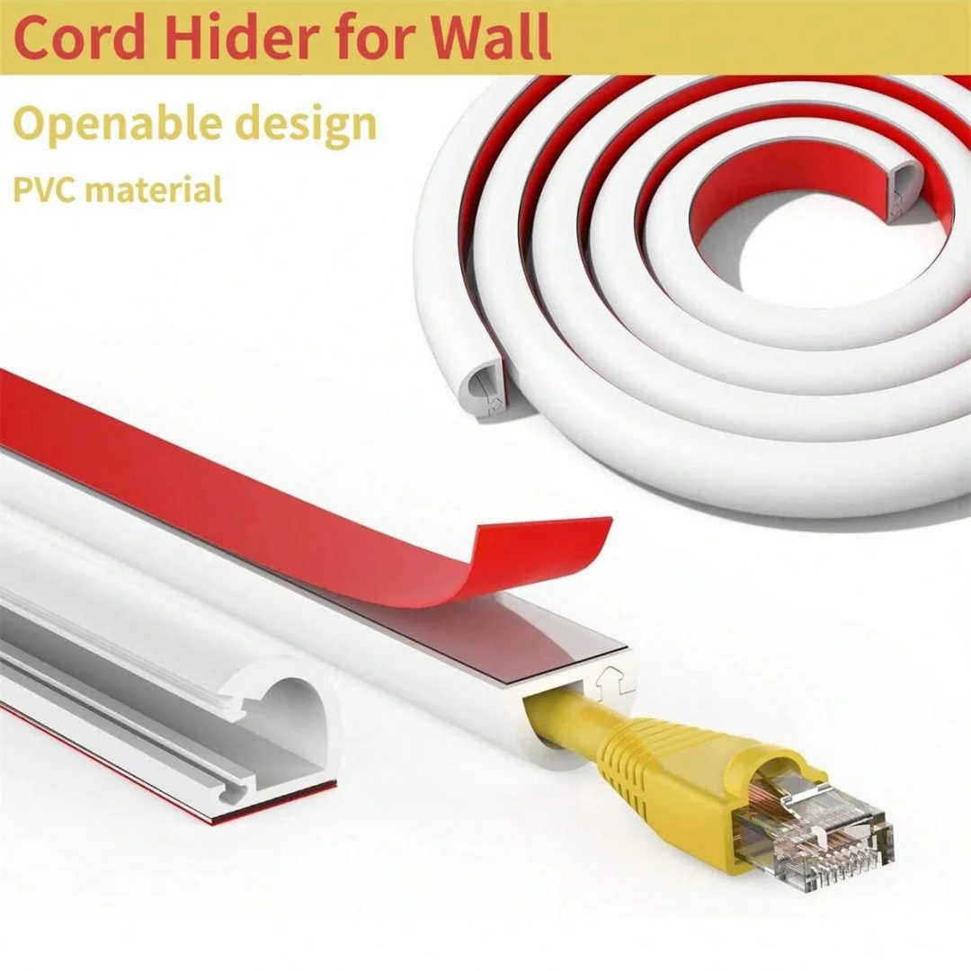 1 STÜCK 2 m/78,74 Zoll selbstklebende zu öffnende Bodendrahtabdeckungen Protektoren Verdrahtungskanalprotektoren Drahttrocken Kabelschnur Concealer Image