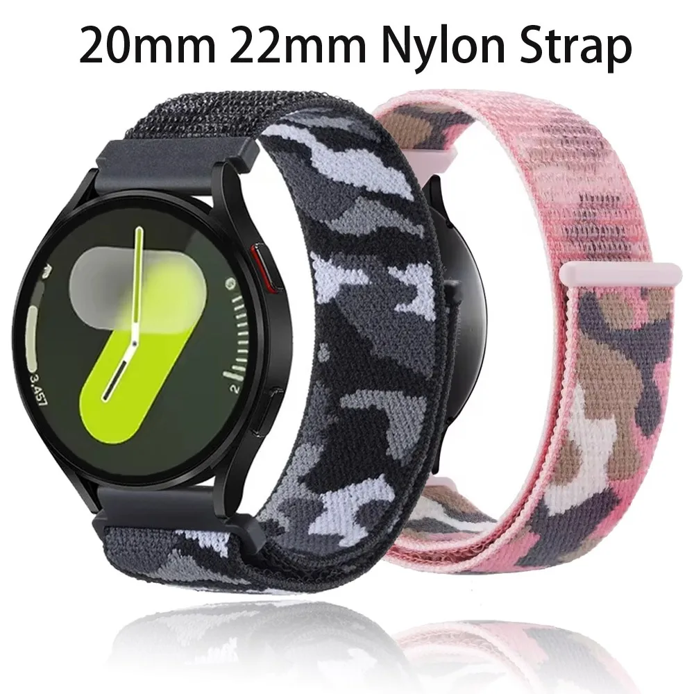 20 mm 22 mm Nylonarmband für Huawei Watch GT5/GT4 46 mm Camouflage-Armband Amazfit Balance 2 Samsung Watch 7 6 5 4 40/44 mm Armband Image