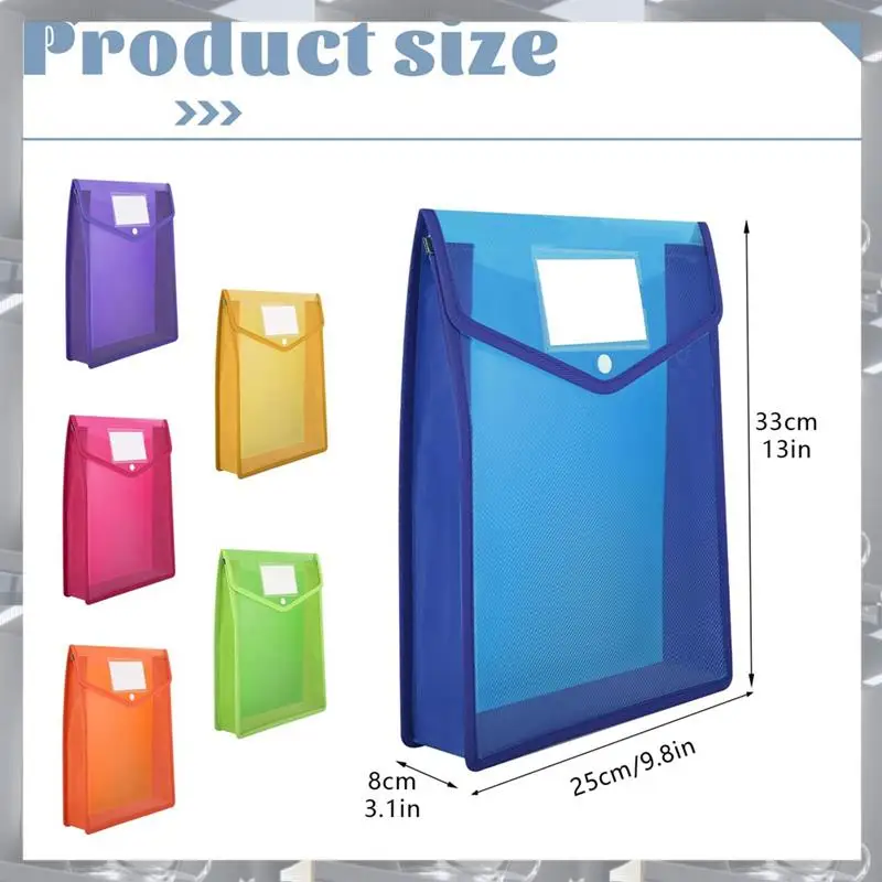 Heißer Verkauf-6 Pcs A4 Kunststoff Brieftaschen Ordner Umschlag Datei Ordner Mit Knopf Verschluss Karte Slot, 6 Pcs A4 Kunststoff Brieftaschen Ordner Image