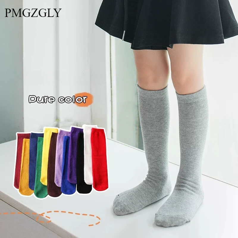 Mädchensocken Sportsocken Frühling Sommer Bonbonfarben Baby Student Schule Knie mittelgroße trendige Kindersocken Image