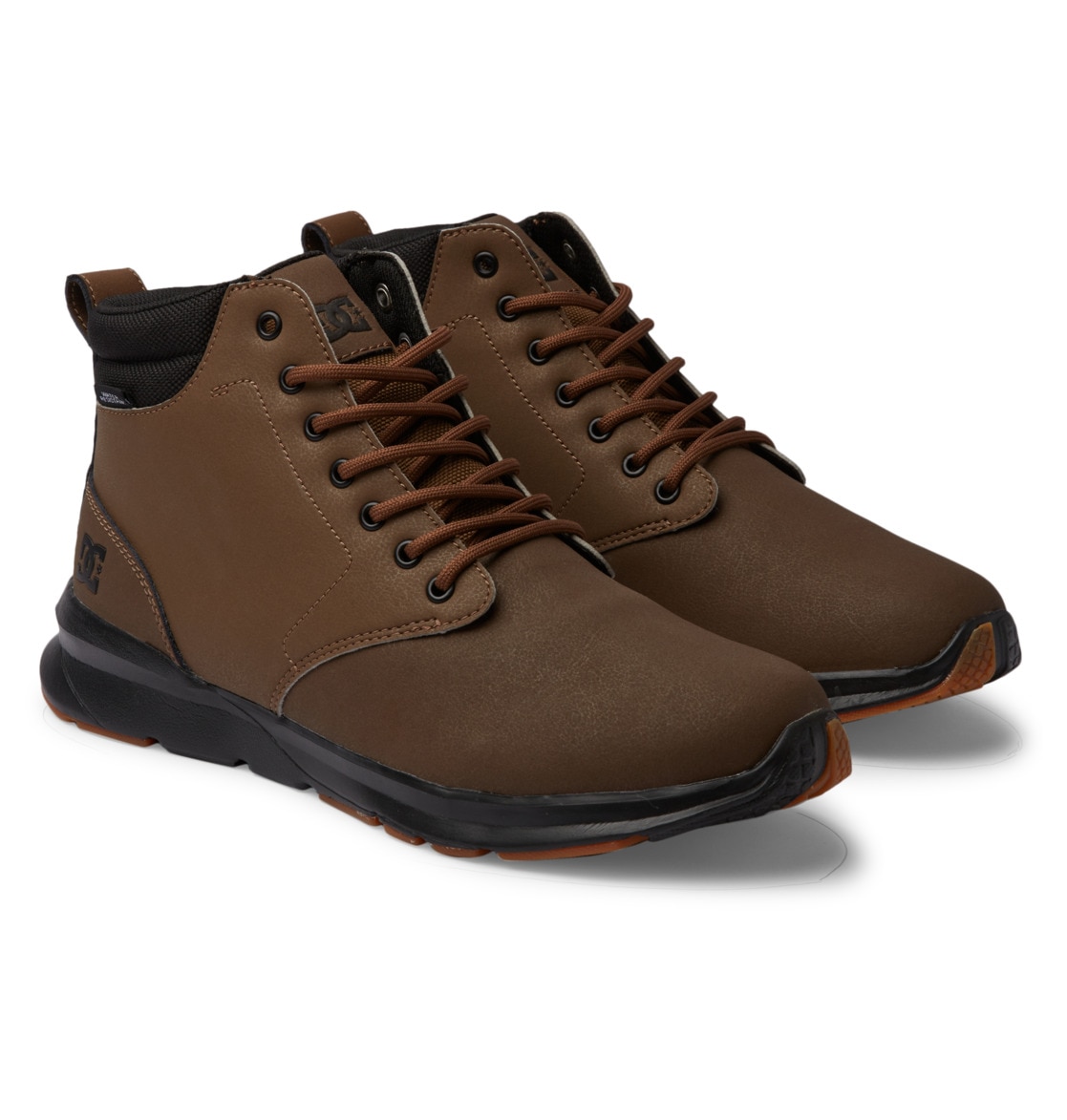 Stiefel DC SHOES "Mason 2", Herren, Gr. 13(47), braun (braun, schwarz), Obermaterial: Leder [Kuh] / Futter: Textil / Außensohle: Gummi, Schuhe Stiefel