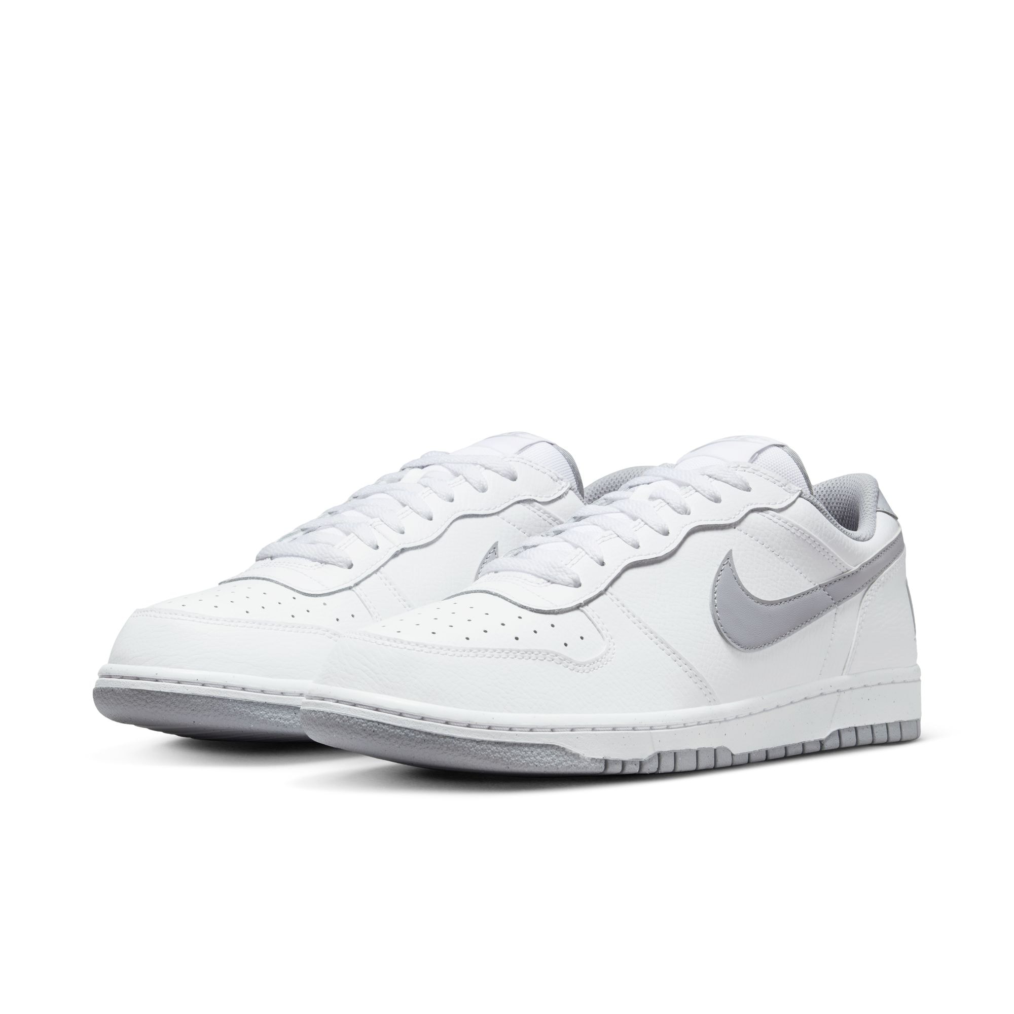 Sneaker NIKE SPORTSWEAR "BIG LOW", Gr. 47, weiß, wolf grau, Leder, Synthetik, Sportlich, Schuhe