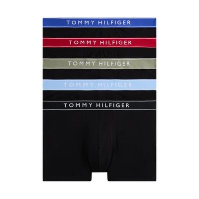 Trunk, Herren, Gr. M (50), md rd, ves blu, nb blu, blk, ut sge, Jersey, Obermaterial: 95% Baumwolle, 5% Elasthan, TOMMY HILFIGER UNDERWEAR, körpernah, Unterhosen, kurzes Bein, elastischer Bund mit Logo Image