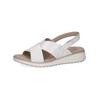 Keilsandalette CAPRICE "Caprice Sandalen Leder", Damen, Gr. 39, weiß (weiß lack), Leder, casual, Schuhe