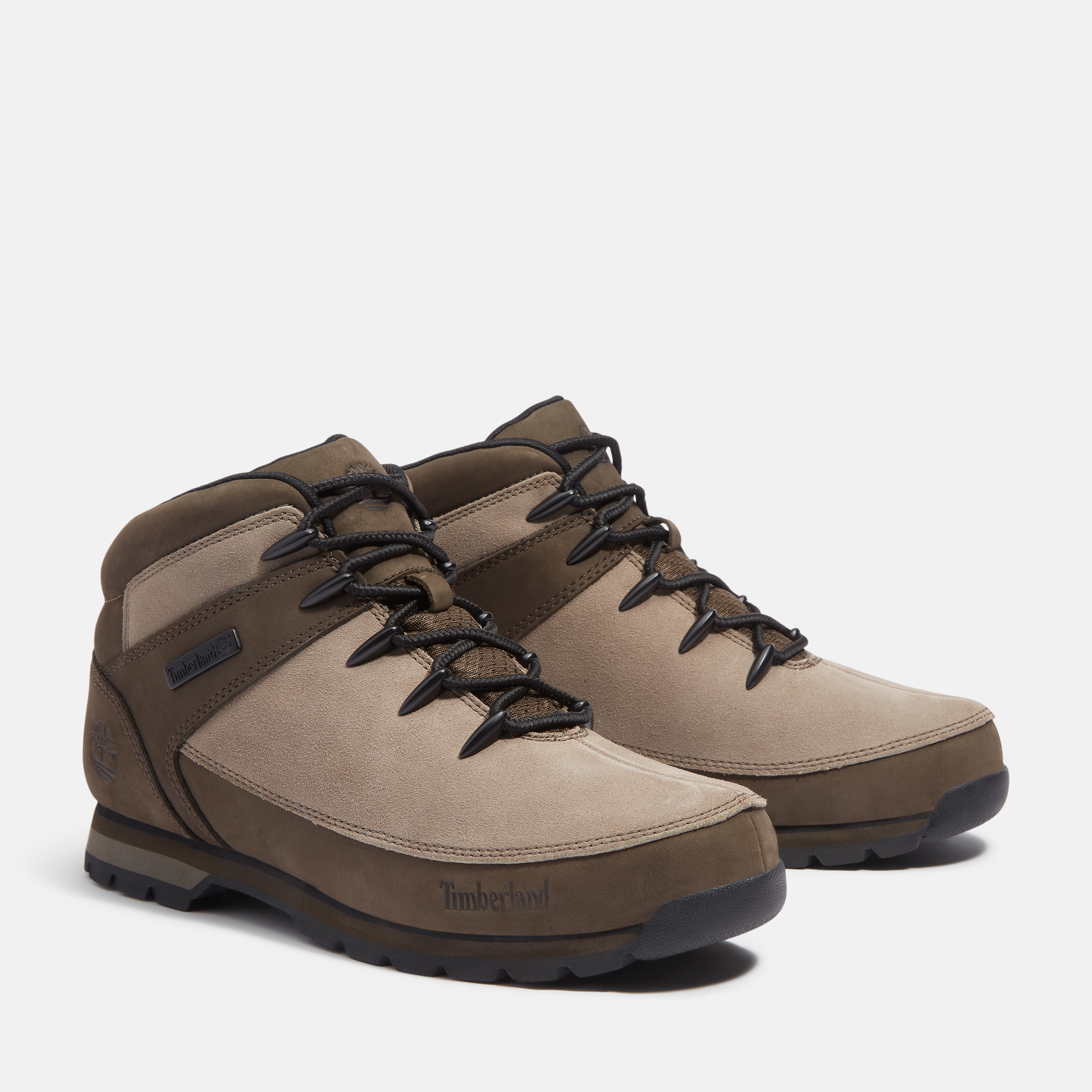 Schnürboots TIMBERLAND "EURO SPRINTMID LACE UP BOOT", Gr. 47,5, braun (md grau nubuck w dk braun), Leder, Sportlich, Schuhe, Winterstiefel, Schnürstiefel, Winterschuhe