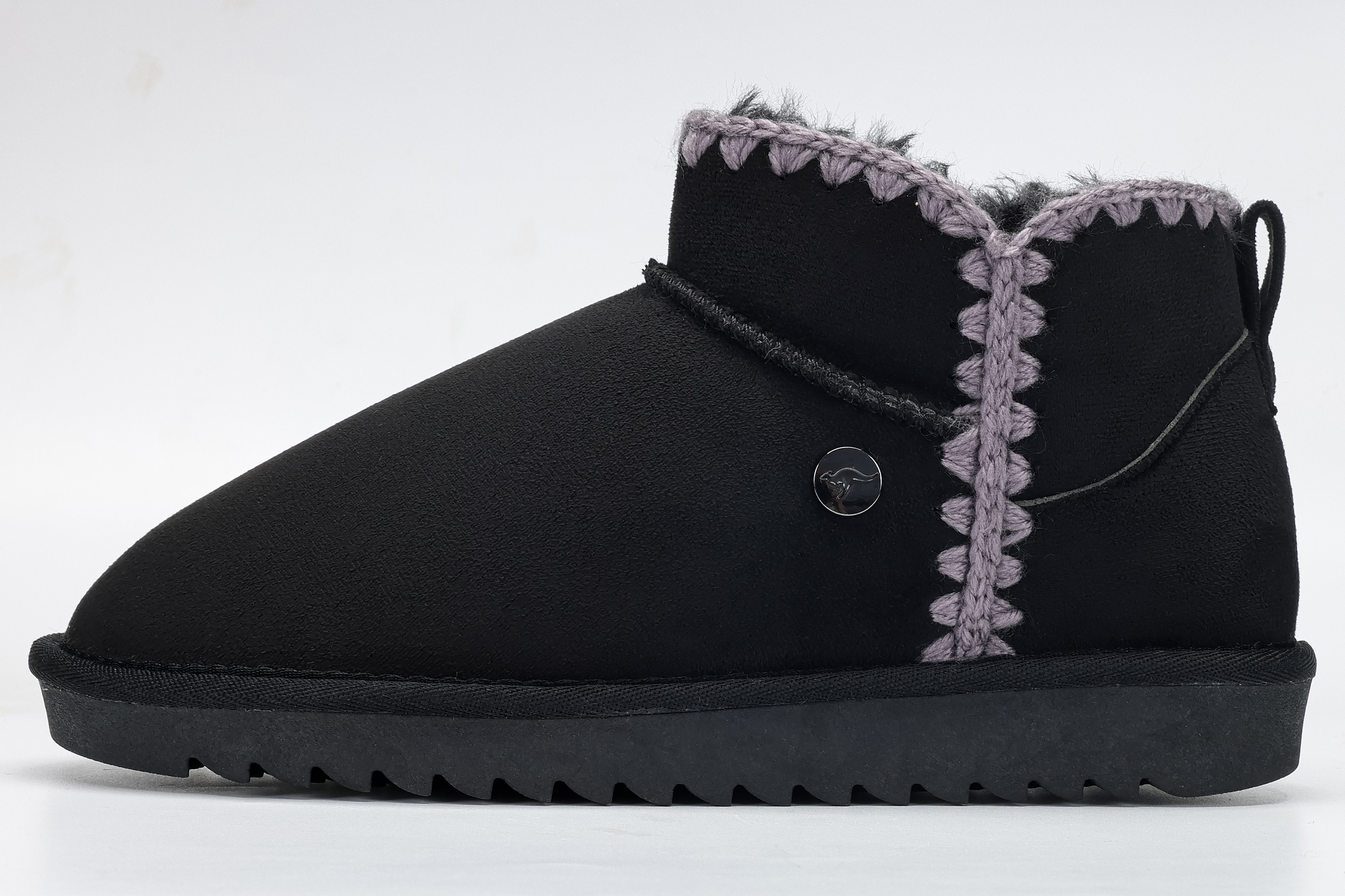 Schlupfboots KANGAROOS "K-UW MOCK", Damen, Gr. 41, schwarz (jet schwarz, steel grau), Textil, Schuhe Schlupfboots, Winterschuhe, Winterboots, Snowboots, Schlupfstiefel