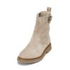 Stiefel MARC O'POLO "mit flauschigem Warmfutter", Damen, Gr. 40, grau (taupe), Obermaterial: 100% Leder (Rind), unifarben, Schuhe