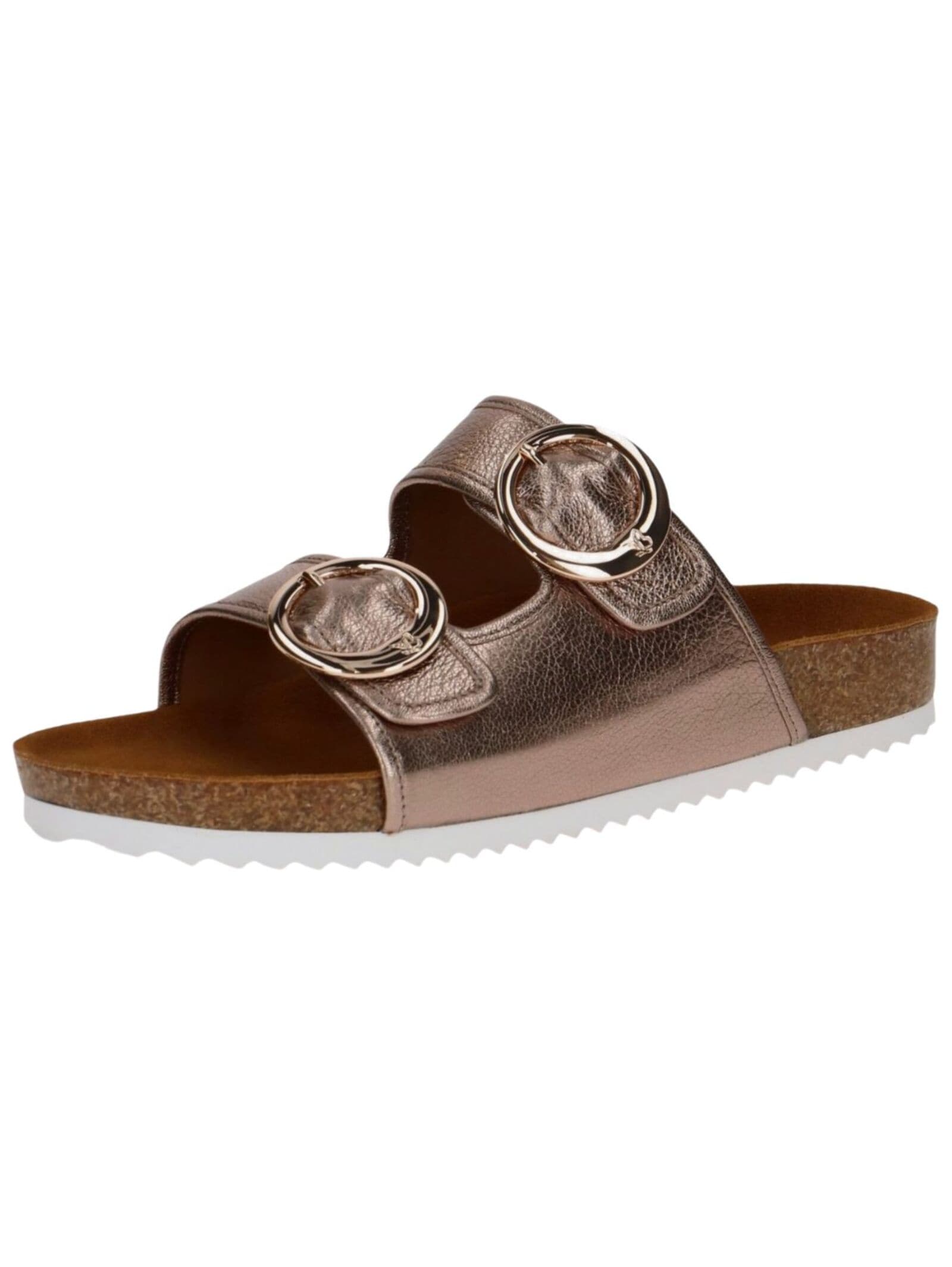 Pantolette CAPRICE "Caprice Pantoletten Leder", Damen, Gr. 39, beige (taupe), Leder, Schuhe Pantolette