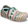 Clog CROCS "Classic Lined Isle Clog K", Kinder, Gr. 32, bunt (multifarben), Croslite, casual, Schuhe, Weihnachtsschuh, Hausschuh mit buntem Festive Print