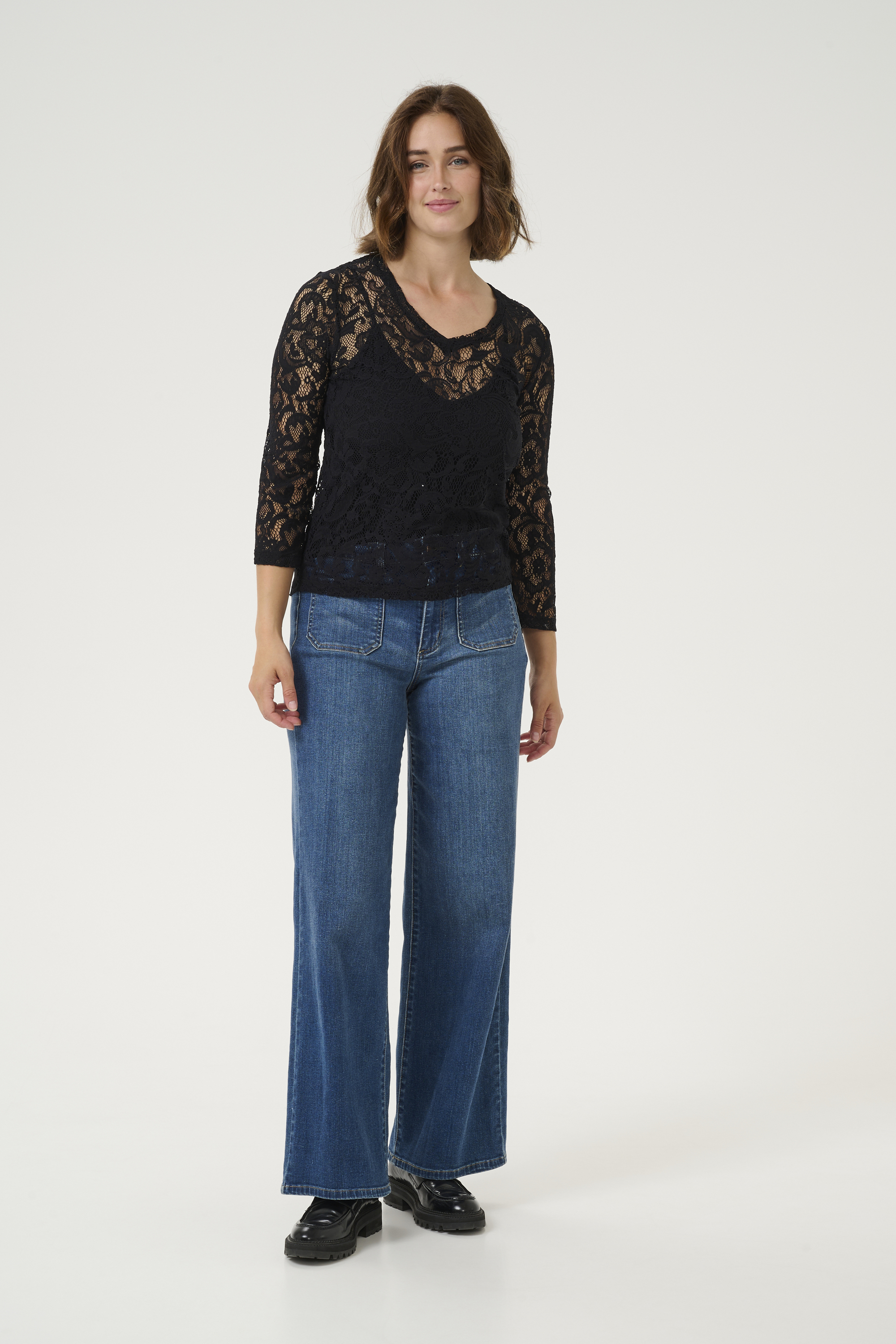 Langarm-Bluse Regular fit Black Image