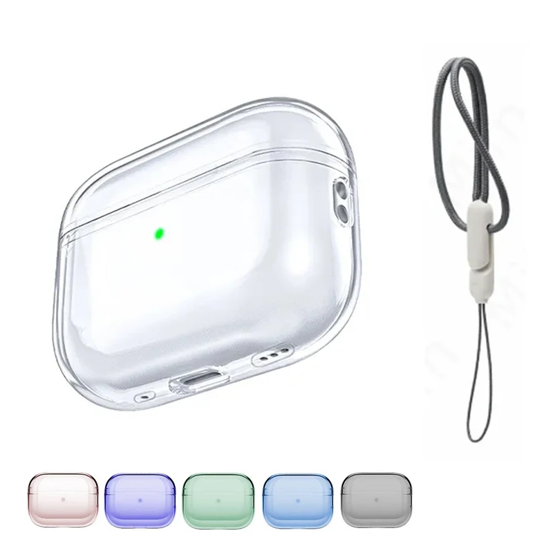Soft TPU Earphone Case with Lanyard Strap for Apple Airpods Pro 2nd Generation Wireless Bluetooth Earphones Cover for AirPod Pro