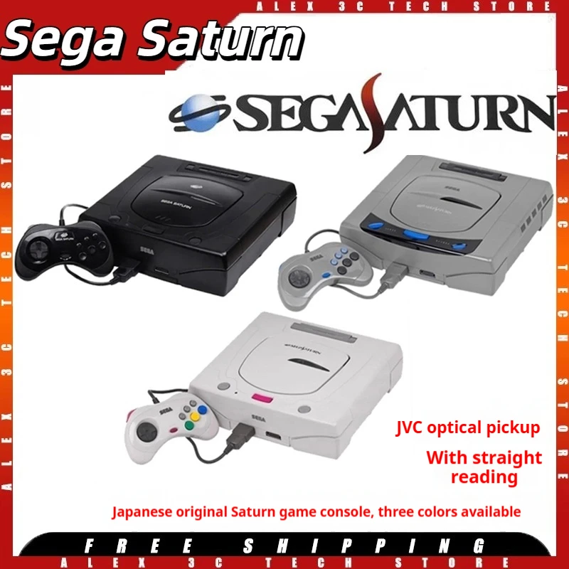 Sega Saturn Original Retro Video Game Consoles Disc/Saroo 128GB with 248+ Classic Games Gamepads Video Cable ss Hitbox TV Gifts