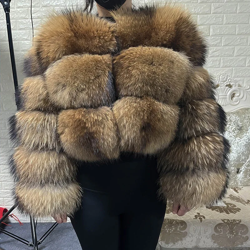 Grande taille hauts fourrure marron 2025 Maomaokong Obese vêtements d