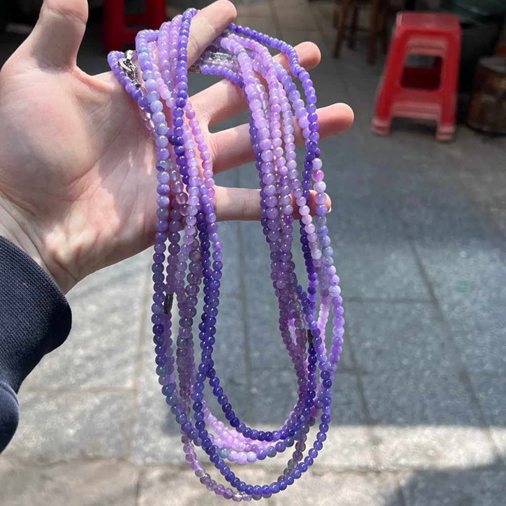 Lavender Jade Necklace Green Myanmar Jade Necklace Women Necklace Jadeite Fit Adult Women Necklace Jewelry For Mother Gift