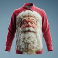 Natale Per uomo Babbo Natale buon Natale Camicia Camicia con Bottoni Manica Lunga Divertente All'aperto Ferie Primavera Autunno Collo ripiegato Stampa 3D Camicia tipo lino Rosso 1 Rosso