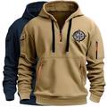 Per uomo Felpa con cappuccio Felpa con cappuccio e zip corta Felpa con cappuccio in pile Felpa con cappuccio tattica Bianco kaki Blu navy bianco Grigio scuro grigio chiaro Blu navy grigio