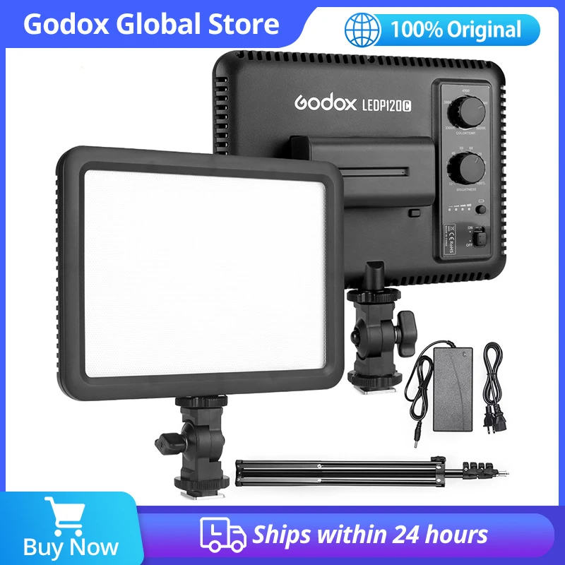 Godox LEDP120C 3300K-5600K LED-Videoleuchte, ultradünner Körper, tragbare Studio-Video-Dauerlichtlampe für Kamera, DV-Camcorder Image