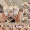 Nette Bär Baby Schuhe Cartoon Weiche Sohlen Schnee Stiefel für Kleinkinder Jungen Mädchen Herbst Winter Warm Verdicken Plüsch Kinder Erste Wanderer 0-18M