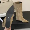 Aneikeh Freizeit Herbst Winter Spitz Frauen Kniehohe Stiefel Punk Vintage Designer Lace-up Einlegesohlen Höhe Keile Heels schuhe