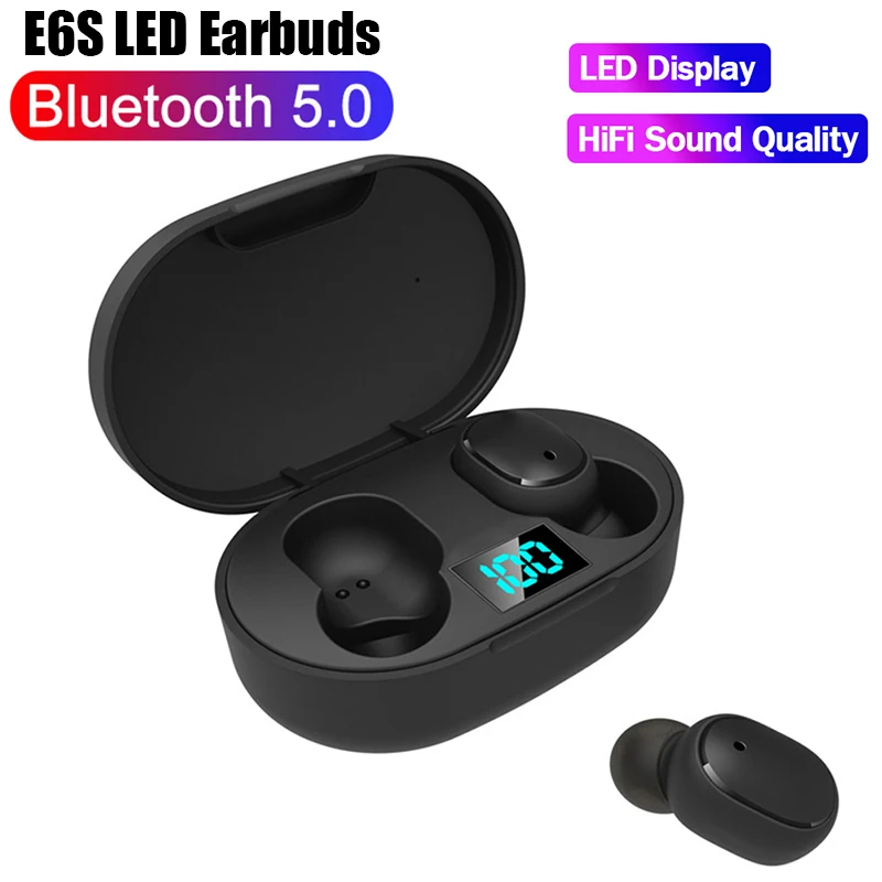 TWS E6S Bluetooth Kopfhörer Drahtlose Bluetooth Headset Noise Cancelling Headsets Mit Mikrofon Kopfhörer Für iPhone Xiaomi Redmi A6S Image