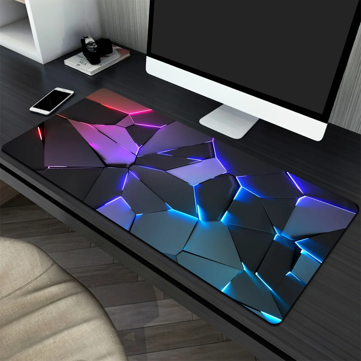 Line Geometry RGB-Mauspad, großes Mauspad, 400 x 900, Gaming-Matten, PC, Computer, Tastatur, XL, Schreibtischunterlage, Büros, Innenzubehör, Teppich Image