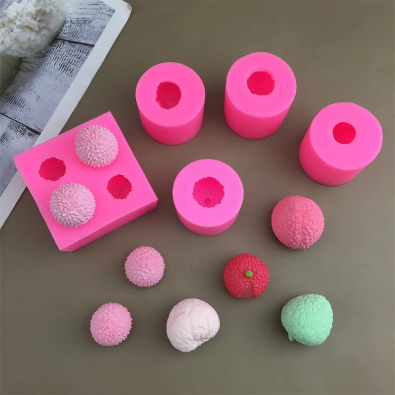 3D-Litschi-Silikonformen für Fondant, Seife, Kerze, Erdbeere, Mango, Wachs, schmilzt Beeren, Schokolade, Süßigkeiten, Herstellung, Küchenutensilien Image