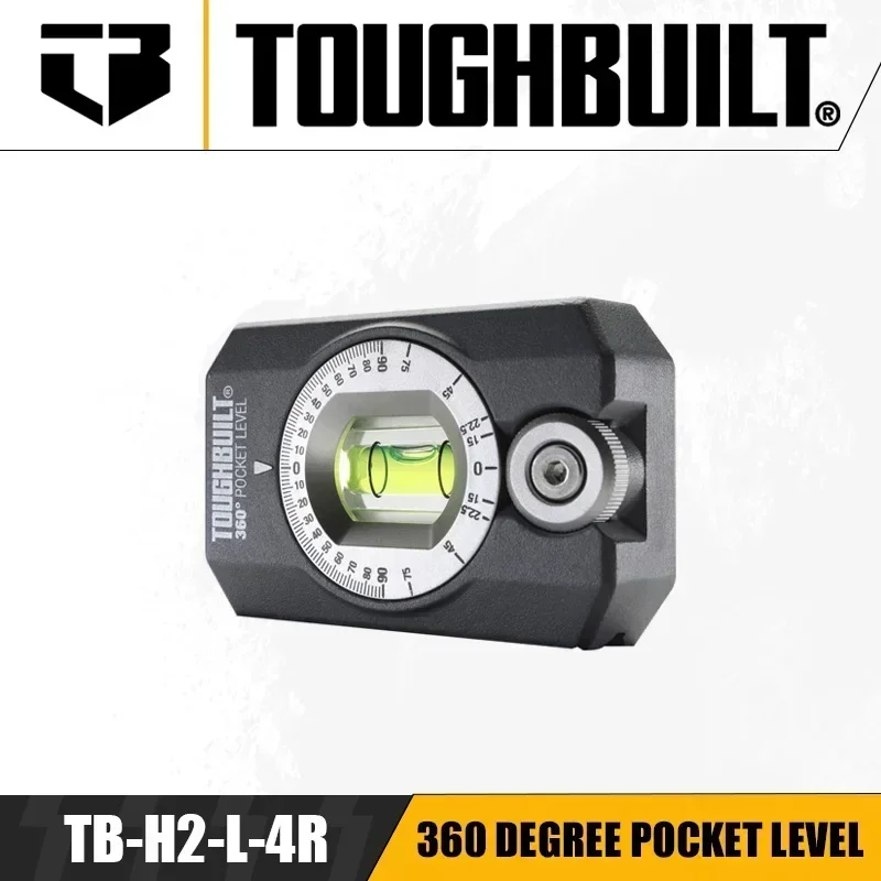 TOUGHBUILT TB-H2-L-4R 360-Grad-Taschenwaage mit magnetischer Wasserwaage, Zubehör für Elektrowerkzeuge Image