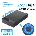 Custodia per HDD da 2,5/3,5 pollici Adattatore da SATA a USB 3.0 Custodia per disco rigido esterno SSD Ventola di raffreddamento 450 Mb/s Custodia per HDD da 22 TB per PC portatile