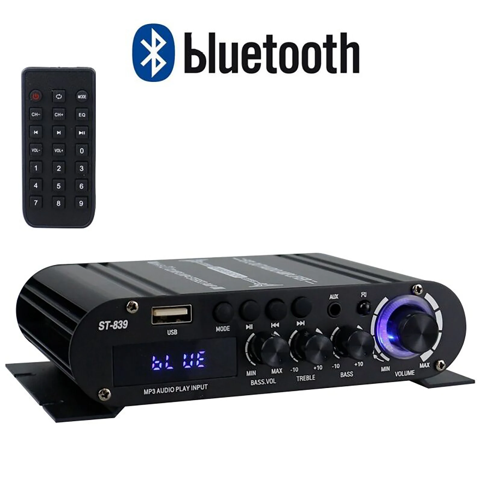 12V Bluetooth HIFI Auto Power Verstärker 2,1-Kanal 25W * 2 + 40W Subwoofer Audio Digital Verstärker mit Fernbedienung Image