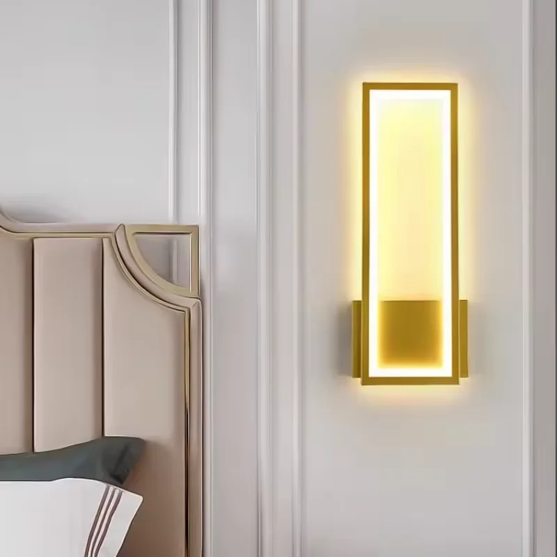 LED-Wandleuchte, moderne minimalistische Wandleuchte, Acryl, dreifarbig, dimmbar, 16 W, TV-Hintergrund, Schlafzimmer, Nachttisch, Treppe, Heimdekoration