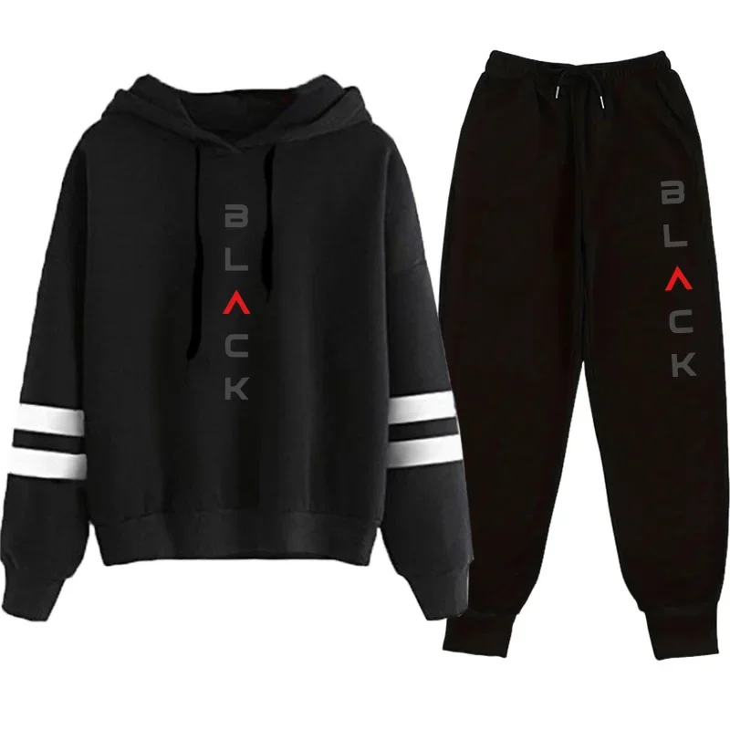 Herbst-Winter, lässiges Jogging-Outfit, modisches Hoodies-Outfit, 2025, Damen-Trainingsanzug, Kapuzen-Sweatshirt, Jogginghose, Set, urbane Sportbekleidung Image