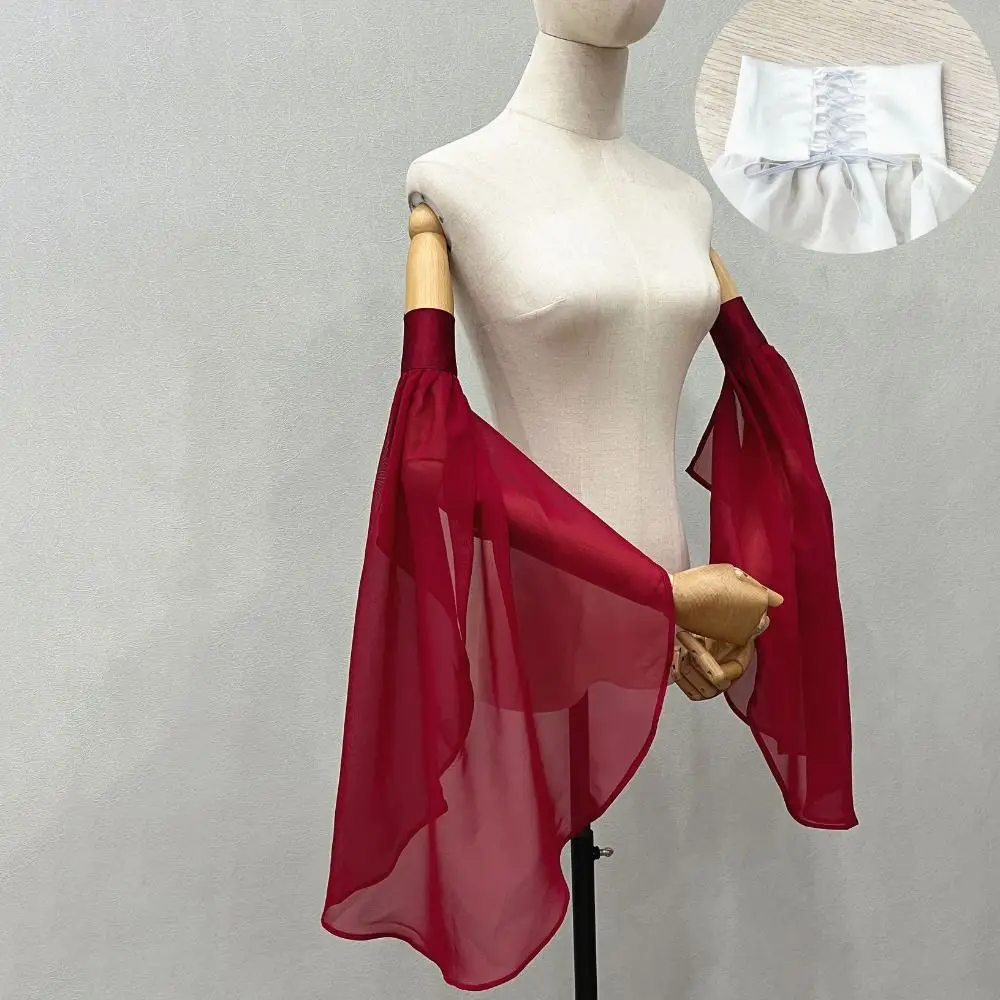 Einfache lange abnehmbare Ärmel Sonnenschutz lange Tüll Armstulpen Gothic Hochzeit Handschuhe Hochzeit Party Image