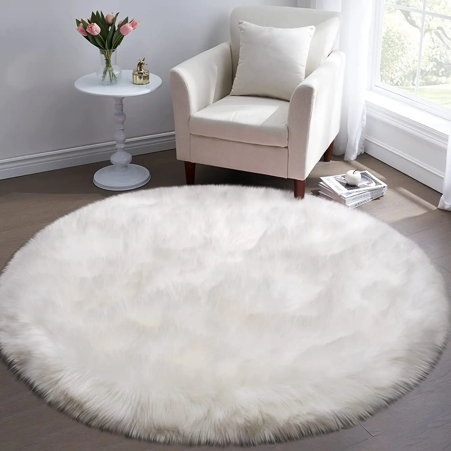Flauschiger runder Teppich, großer Teppich, Dekorationsteppiche für Wohnzimmer, Teppiche für Schlafzimmer, Haustier, Baby, Kinder, Matten zum Spielen