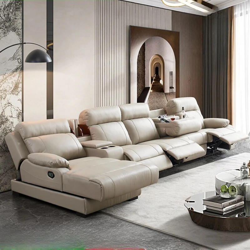 Elektrisches Sofa für Zuhause, Leder, multifunktional, luxuriös, modern, Sofa, minimalistisch, Schnittsofa, Wohnzimmer, Zimmer, Kanepeleri, Wohnaccessoires Image