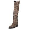 Bikerboots LAZAMANI "Lazamani Stiefel Leder", Damen, Gr. 39, braun (leopard), Leder, casual, Schuhe