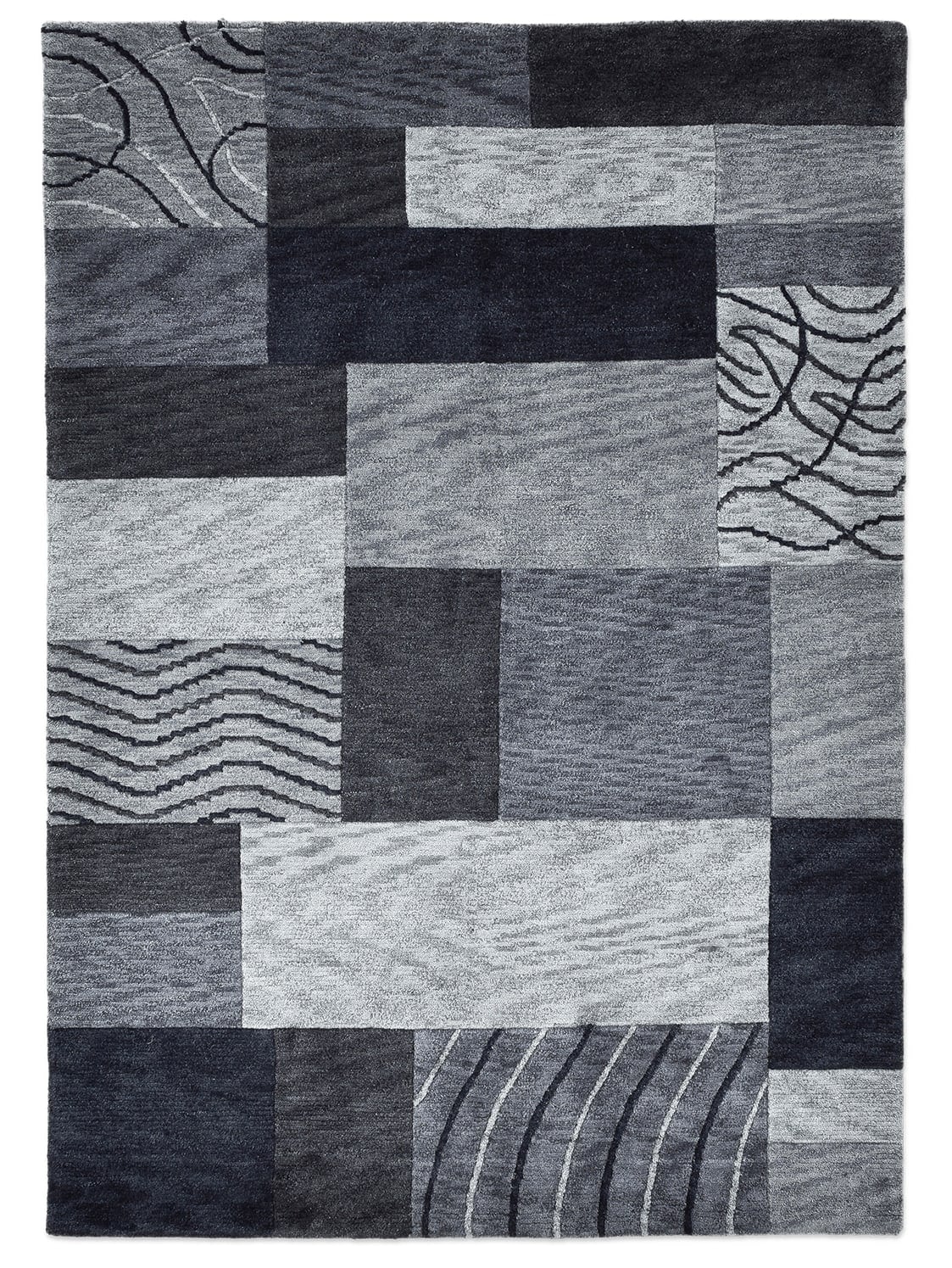 Teppich HEINE HOME Gr. 7, grau (anthrazit), B:190cm H:14mm L:250cm, Schurwolle, Wolle, Teppiche Image