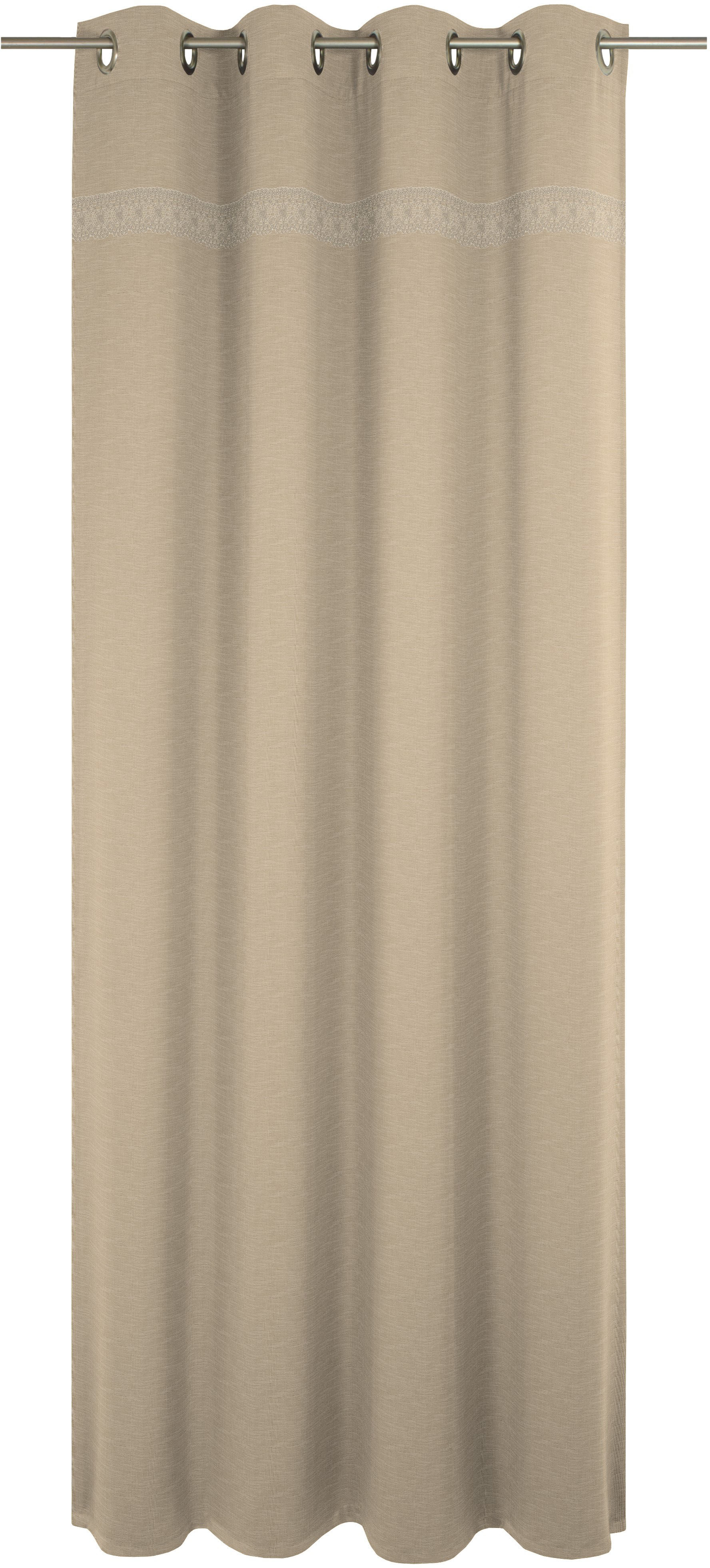 Vorhang WIRTH "Wiessee", beige (natur), B:150cm H:325cm, Baumwolle, Leinen, Modal, Gardinen, nach Maß Image
